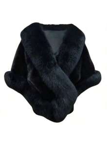 Fashionable New Faux Fur Soft & Fluffy Outdoor Casual Warm Women Shawl, Autumn/Winter - Long White Beard - View 1