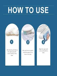 Sneaker Cleaner - Cleans Stains, Prevents Yellowing, Revives Whiteness. No Water Needed, Just Spray & Clean. Protects Color, Deep Cleans Stubborn Dirt. Suitable For: Sneakers, Athletic Shoes, Canvas Shoes, Mesh Shoes