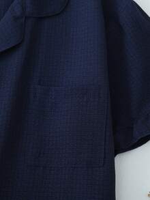 Conjunto de ropa de dormir con shorts de unicolor con volantes en el cuello para mujeres