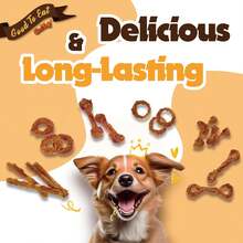 Gootoe Turkey Tendon Dog Treats, Strips 3oz, 100% USA-Sourced Turkey, Natural Snack, Premium Puppy Chews, Hypoallergenic, Rawhide Free, Reseal Value Bags, Size For Small Dogs - Bone (S) - View 7