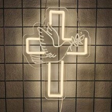 Enseigne au néon Mi Bautizo/Cher Dieu merci/Faites confiance au Seigneur/Croix, Lumières au néon de croix LED pour décoration murale, Lumières au néon de Jésus pour la chambre à coucher, Jour du baptême, Église chrétienne, Fête d'anniversaire, Décoration de Pâques, Mariage, Éclairage d'ambiance pour la décoration de la maison, Alimentation USB réutilisable, Facile à installer.