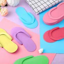 1/5/10pcs Foldable EVA Bathroom Anti-Skid And Odor Proof Flip Flops, Summer Travel Hotel Portable Flip Flops, Hot Spring Foot Massage Slippers Foam Flip Flops Anti-Skid Slippers, Flip Flops Multi Color Foldable Foot Massage Slippers Are Suitable For Guests' Salon Spa Hotels, Summer Hotel Travel Portable Flip Flops Back To School