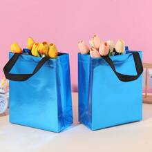 12 个不同颜色的可重复使用礼品袋，闪亮无纺布，带手柄的防水激光购物袋，适合伴娘、派对礼品袋、礼品袋，最适合廉价销售、圣诞节 - 彩色 - 查看 24