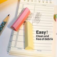 15 件/包多色三角形橡皮擦，不晕染可揉捏橡胶橡皮擦，适合书写、绘画和素描 - 非常适合文具和返校礼物