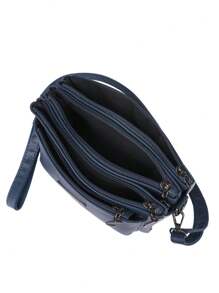 Bolso de hombro multiusos de color liso para mujer, bolso bandolera impermeable para uso empresarial y casual, bolso mensajero para la escuela y el trabajo, maletín negro para uso diario, bolso de viaje con múltiples compartimentos, regalo ideal para las vacaciones