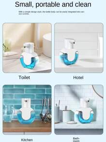 RAF 1 Peça Dispensador de Sabonete Líquido Automático Sem Toque Montado na Parede do Banheiro, Dispensador de Espuma de Sabão Elétrico Recarregável com Sensor de Movimento para Lavar as Mãos, Dispensador de Sabonete Líquido/Espuma Montado na Parede