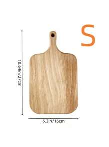 1pc Beechwood Cutting Board - Wooden Kitchen Chopping Board, Stylish Long Handle, Solid Wood, For Meat, Cheese, Bread, Vegetables & Fruit - Charcuterie Cheese Board, Perfect For Gourmet Slicing & Displays, Essential For Modern Country Kitchen