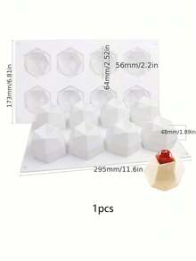 1pc 8-Cavity Multifunctional Silicone Puzzle Mold, DIY Cake, Bread, Soap Baking Mold - White - View 8