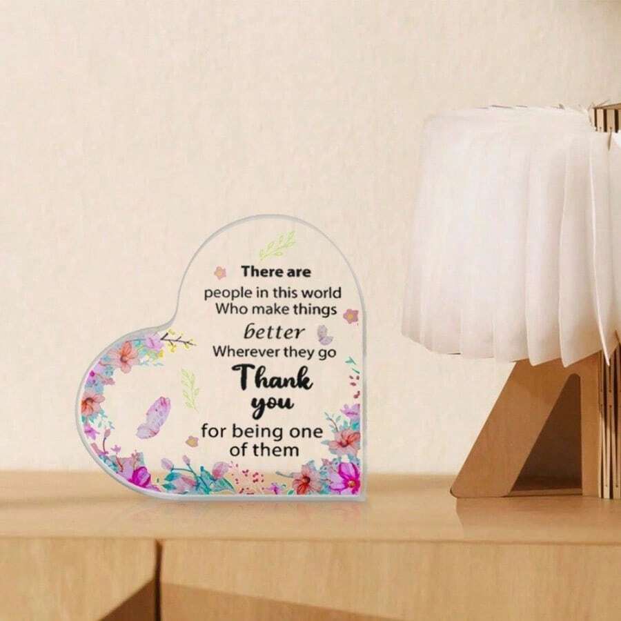 1 pieza escritorio corazón acrílico diseño encantador base robusta estabilidad decoración regalo cálido ayuda otros perfecto Día Padre Acción de Gracias Navidad accesorio especial Halloween decoración ambiente emotivo temporada fiestas. - 1 - Ver 1