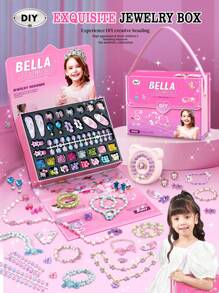 Perles pop, kit de création de bijoux - arts et artisanat pour les filles de 3 à 7 ans, jouets à perles à clipser - collier, bracelet, bague, set de création DIY