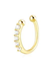 1pc Sparkling Zirconia Nose Clip & Cartilage Earring, No Piercing Needed
