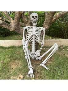Halloween Skeleton - 40/90cm Halloween Skeletons Decorations, Full Body Posable Joints 15'' Skeletons, Realistic Human Bones With Movable Joints Halloween Party Decoration,Courtyard Deck Lawn Garden Skeleton Props, Creative Small Gift, Holiday Accessory, Birthday Party Supplies, Party Decorations Supplies - Beige - View 2