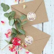 500pcs/Roll 1inch 1.5inch Rose Gold Thank You Sticker For Business Label Shipping Sticker Gift Seals Envelope Decor Birthday Party Favors Label - Rose Gold - View 7