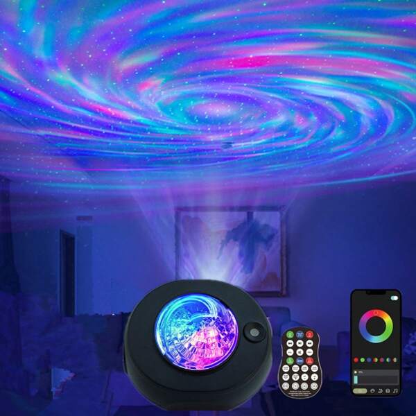 Proyector de estrellas, proyector de galaxia, decoración de cumpleaños con luz de noche. Luz de proyección de nebulosa para teatro en casa, sala de juegos, dormitorio, sala de estar. Luz de ambiente para decoración del hogar, relajación, fiesta, música, regalo.