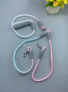 Laisse pour animal de compagnie double avec un design sécurisé et élégant à dégradé de couleurs chatoyantes, idéal pour les propriétaires d'animaux de compagnie arabes. Dégradé bicolore élégant pour les amateurs d'animaux de compagnie