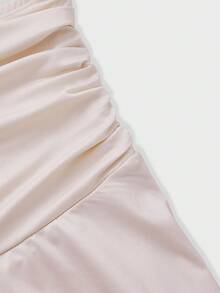 Women's Summer Solid Color Asymmetrical Hem Split Casual Skirt With Tie Waist, Relaxed Fashion Long Skirt Suitable For Daily Wear, Music Festivals, Rock