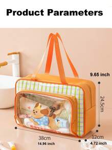 1pc Cartoon Swimming Bag With Wet & Dry Separation, Large Capacity Portable Fitness Waterproof Toiletry Bag, Cosmetic Storage Organizer