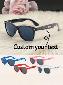 1pc/ Custom Name Glasses - Personalized Text Lightweight Full-Frame Casual And Fashionable Glasses With Colored Lenses | Wide Version Suitable For Weddings, Bachelor Parties, Valentine's Day And Birthday Gifts, Modern Glasses Design, Simple Frame