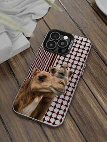 1个雄伟骆驼图案手机壳，伊斯兰传统文化设计，磨砂防摔摄像头保护壳，兼容 11、12、13、14、15、16 Pro Max、X、Xs、Xr、16e、15 Plus，兼容Galaxy、OPPO、Realme、vivo、Redmi、Infinix、Honor X50i，防水防震防刮，国际版，非国内版。 - 彩色 - 查看 2