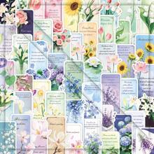 51pcs Floral Bookmark Stickers, Romantic Flower Decorative Adhesive Stickers For Vases, Mirrors, Glasses, DIY Crafts Room Decor Home Decor Wall Decor Wall Stickers Wall Sticker