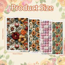 1 Blatt Transferpapier für Polymer-Ton, retro 3D Blumen Polymer-Ton Transferpapier für Polymer-Ton Ohrringe, vintage Blume Gänseblümchen Transferpapier Ton Schmuckherstellung Ölgemälde Schmuck