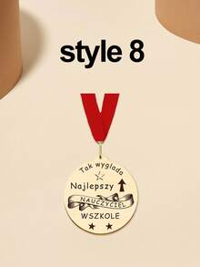 1pc Wooden Personalised Graduation Medals, Handmade Nursery And School Leavers Gifts, Personalised Nursery School Graduation Medals,Personalised Teacher Medal Gift Thank You Award School Hero Congratulations Best Teacher In The World - Red and Blue - View 43