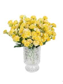1 Strauß künstliche Hortensien & Nelken Seidenblumen Anordnung, geeignet für Frühlings-/Herbstdekoration, Hochzeitsvase, Zuhause, Zimmer, Esszimmer, Schlafzimmer, Badezimmer Dekoration, Muttertagsgeschenk, Feiertags-Geburtstagsparty, Gartendekoration Outdoor - Gelb - Übersicht 4