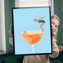 1pc/3PCS Colorful Canvas Painting Of Cocktail Drinks, Good Posters And Prints, Wall Art Patterns Suitable For Living Room Home Decoration Gifts, Bedroom Decorative Paintings, Unframed Paintings, Framed Paintings, Minimalist Art, Fresh And Simple Art.