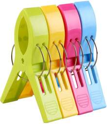 Towel Pegs, 12Pcs Beach Towel Clips For Chairs Cruise Plastic Clothes Pins Beach Chair Towel Clips Towel Holder Clips Heavy Duty Clothes Pins-Keep Your Towel From Blowing Away Beach Essentials