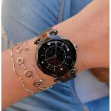 Women's Sky Shiny Rhinestone Analog Watch With Magnetic Clasp - 無色 - 查看 2