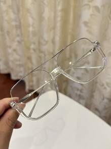 1 Stück Damen Mode Vintage Quadratische Piloten Oversized Schwarze Nicht-Verschreibungsbrille, Lässig Dekoration für täglichen Ausgang und Straßenfotografie