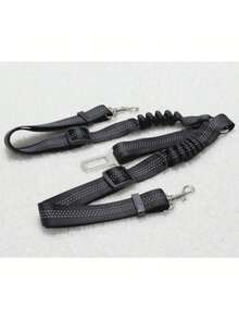 双狗牵引绳可调节车辆拉带弹性保护防震宠物车拉带。 - 彩色 - 查看 9