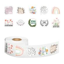500 pegatinas de versículos bíblicos en rollo, pegatinas de vinilo estéticas para scrapbooking, diario, parachoques, monopatín, botella de agua, dibujos animados, casco duro, coche