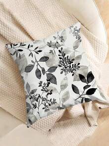 2 Stücke Boho Blatt Muster Kissenbezüge, 45cm x 45cm, super weicher Plüschpolyester Stoff, maschinenwaschbar mit Reißverschluss, geeignet für Sofa, Wohnzimmer, Schlafzimmer Dekoration, ohne Kissenfüllung, Boho Stil Kissenbezüge, dekorative Kissenbezüge (Kissenfüllungen nicht enthalten) - Schwarz - Übersicht 8