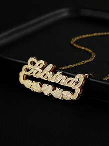 1PC High-End Premium Stainless Steel Gold Plated Double Layer Personalized Necklace, Suitable For Father's Day, Mother's Day, Valentine's Day, Birthday, Anniversary, Graduation, Christmas, Elegant Gift For Friends And Family