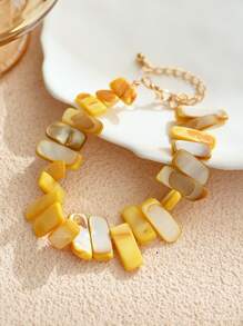 1/2/3/6/9pcs Multi-Color Natural Shell Asymmetrical Stone Sea Star Necklace Bracelet Set, Suitable For Women Spring/Summer Daily, Beach, Holiday & Casual Wear