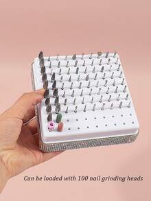 klimonla 指甲锉头收纳盒，指甲锉架，清洁粉尘展示盒，美甲工具收纳盒 - 彩色 - 查看 6