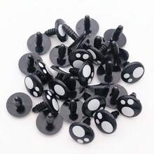 50 chiếc mắt Amigurumi kèm vòng đệm mắt móc màu đen 8mm 10mm 12mm14mm 16mm dùng để làm búp bê DIY móc động vật phụ kiện may vá - màu đen - Xem 4