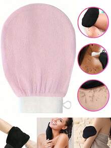 3 件深层去角质手套，令肌肤光滑亮泽 - 身体磨砂沐浴和淋浴 - 清洁死皮干燥皮肤 - 温和有效的去角质手套，韩国去角质手套，去角质手套明显去除死皮，沐浴手套，身体去角质手套 - 彩色 - 查看 2