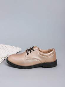 Spring New British Style Fashion Boys' Middle & Large Kids Tuxedo Loafers, Stage Performance Shoes - Champagne - View 6