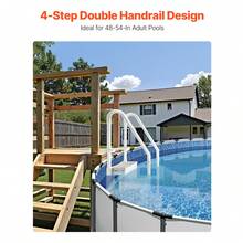 Swimming Pool Ladder, 4-Step Double Handrails Stairs With Non-Slip Heavy Duty Steps, Max Load Capacity 400 Lbs, For 48-54 In Inground & Above-Ground Pools Of Any Decking Surface, Milk White - Milk White - View 2