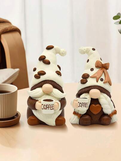 2pcs/1pc Resin Swedish Tombstone Collectible Figurine - Coffee Dwarf Decor - Coffee Bar Accessory - Kitchen Decoration - Home Decor - Gift For Her