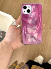 Funda de teléfono de estilo coreano con diseño degradado ondulado tipo aurora borealis para 16 Pro Max, funda protectora suave con diseño de mariposa para 15 Pro, 13, diseño minimalista e para 14