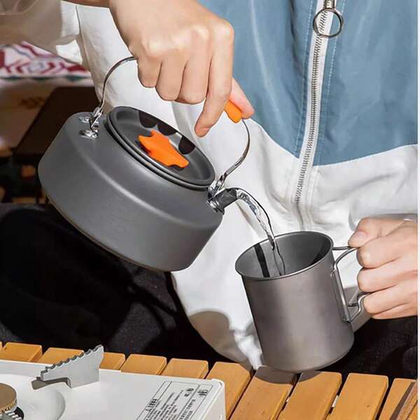 Expedition-Grade Camping Kettle: 1.2L Rapid Boil Water Pot Tea Infuser - Universal Compatibility (Butane/Induction/Campfire) For Backpacking & Survival