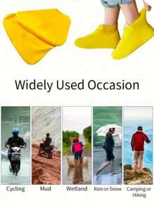 1 Pair Of Waterproof Latex Shoe Covers, Waterproof On Rainy Days, Thickened And Wear-Resistant, Waterproof Shoe Covers, Portable Foot Covers Suitable For Outdoor Hiking, Cycling, Tourism, Camping, Rainproof And Waterproof