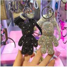 Llavero creativo y fresco con diseño de oso de diamante - Azul - Ver 4