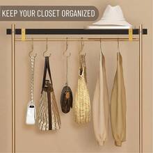 New 6 Purse Hanger For Closet. Tote Hanger. S-Shaped Hooks S Hooks Twist Dign. Anti Drop S-Shaped Hook For Hanging Handbags  Safety Buckle To Prevent Falls. Heavy Duty. (Gold, Twisted) - Gold Twisted - View 4