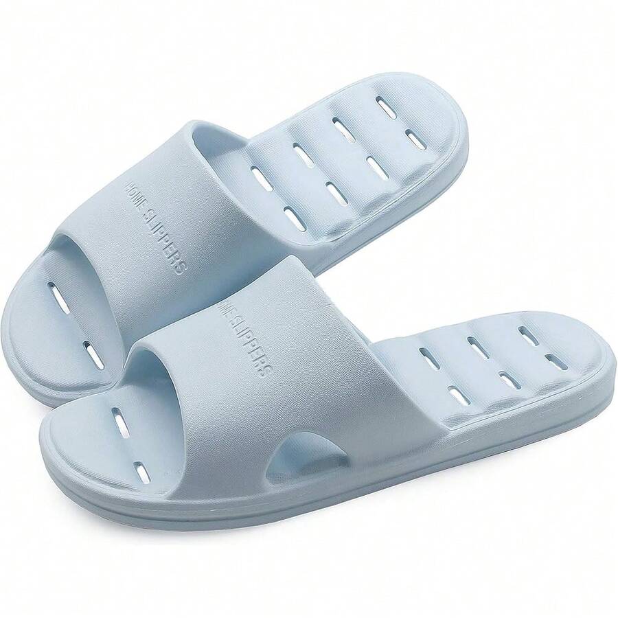 New-  Women's Shower Slipper, Quick Rying Non-Slip Slippers, Bathroom Hou & Pool San, In-Oor Slipper For Gym, Soft Sole, Beige, Size S, M, L, XL - 藍色 6-7 小姐 5-6 男士 - 查看 1