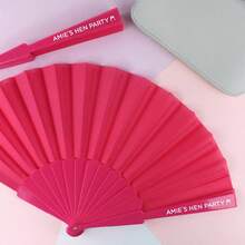 Customizable Single Party Fan, Suitable For Singles Party, Summer Singles Party, Bachelorette Party, Bride's Name Party, Hen Party Favors, Personalized Gift, Girls Night Out - Pink - View 15