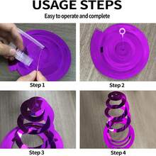 6件/12件/套 玫瑰金双尾螺旋吊坠，PVC材质，适用于婚礼、生日、周年纪念装饰，漩涡花朵装饰，活动装饰 - 彩色 - 查看 10